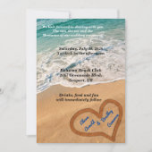 Hart in het zand bruiloft uitnodiging (Voorkant)