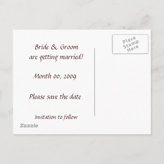 Hart in het zand Save the Date Briefkaarten (Achterkant)