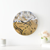 Hart in het Zand Strand Tropisch Zeezicht Custom Grote Klok (Huis)