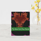 Hart in je handen Opmerking Kaart (Gele Bloem)