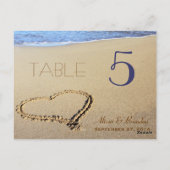 Hart in kaart gebracht tabelnummer, naam en datum (Achterkant)