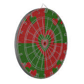 Hart in kerstkleuren: Red Green Felting Kijk Dartbord (Voorkant Links)