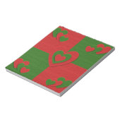Hart in kerstkleuren: Red Green Felting Kijk Notitieblok (Linkerzijde)