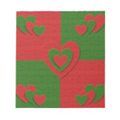 Hart in kerstkleuren: Red Green Felting Kijk Notitieblok (Voorkant)
