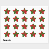 Hart in kerstkleuren: Red Green Felting Kijk Ster Sticker (Vel)