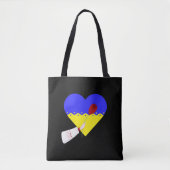 Hart in kleur van de Oekraïense vlag Tote Bag (Voorkant)