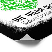 Hart In maart Draag we Green Kidney Disease Awaren Poster (Hoek)