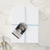 Hart in Metsen Pot & Baby's Breath Rustieke Trouw Cadeaulabel (Met Touw)