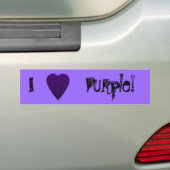 Hart in Paarse kleuren. Geoctrooieerd ontwerp van  Bumpersticker (Op auto)