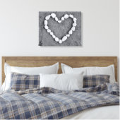 Hart in Pebbles Canvas (Insitu (Slaapkamer))