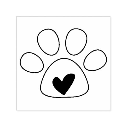 Hart in Poot Hond Liever Stempel (Design)