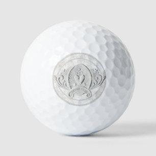  hart in reliëfdruk Embleem Groom en Bride Gift Golfballen