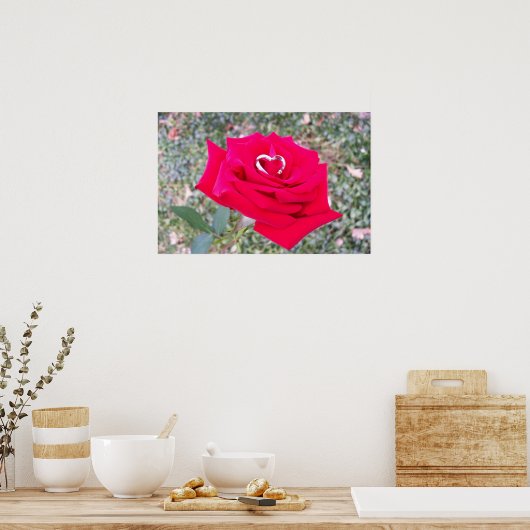 Hart in Roos Poster (Keuken)