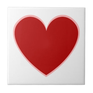 Hart in roze en rood - of kies uw eigen kleuren tegeltje