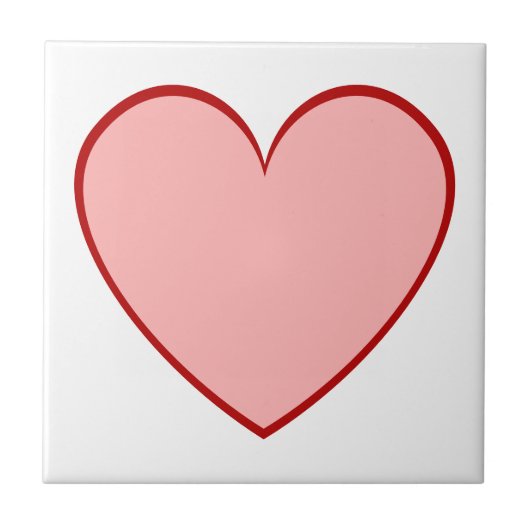 Hart in roze en rood - of kies uw eigen kleuren tegeltje (Voorkant)