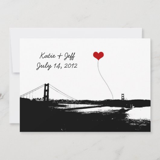 Hart in San Francisco Golden Gate Bridge Kaart (Voorkant)