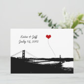 Hart in San Francisco Golden Gate Bridge Kaart (Staand voorkant)