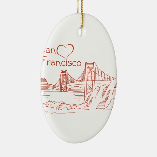 Hart in San Francisco Keramisch Ornament (Rechts)