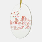 Hart in San Francisco Keramisch Ornament (Links)