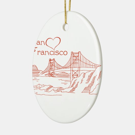 Hart in San Francisco Keramisch Ornament (Links)