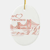 Hart in San Francisco Keramisch Ornament (Voorkant)