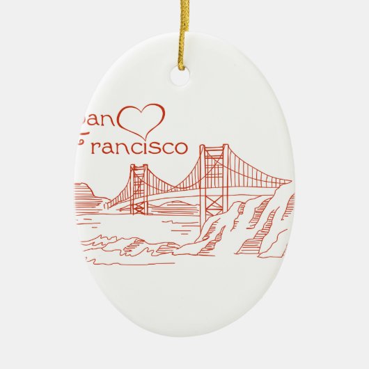 Hart in San Francisco Keramisch Ornament (Voorkant)