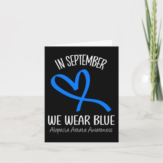Hart In september Draag we Blue Alopecia Areata AW Kaart (Voorkant)