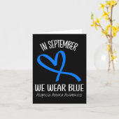 Hart In september Draag we Blue Alopecia Areata AW Kaart (Gele Bloem)