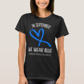 Hart In september Draag we Blue Alopecia Areata AW T-shirt (Voorkant)