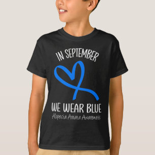 Hart In september Draag we Blue Alopecia Areata AW T-shirt