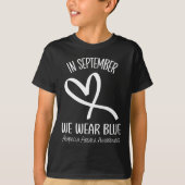 Hart In september Draag we Blue Alopecia Areata AW T-shirt (Voorkant)