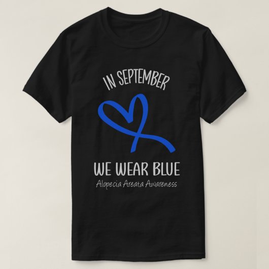 Hart In September Draag We Blue Alopecia Awareness T-shirt (Design voorkant)