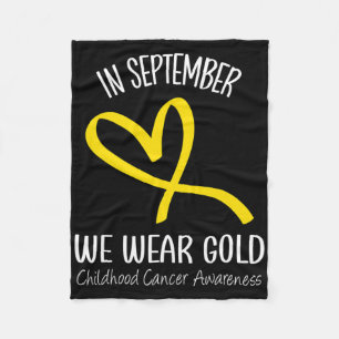 Hart in september dragen we goud kinderkanker A Fleece Deken