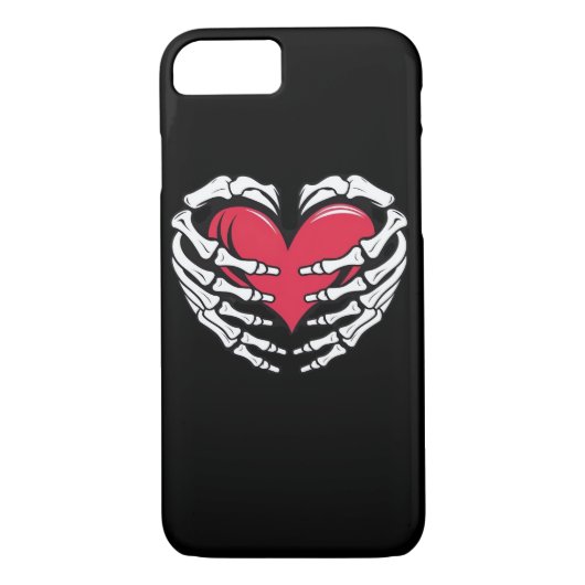 Hart in skeletale handen Klassiek Case-Mate iPhone Case (Achterkant)
