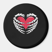 Hart in skeletale handen Klassiek Magneet (Voorkant)