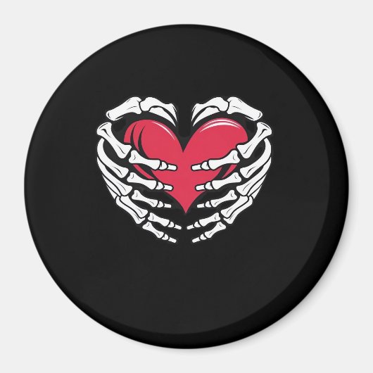 Hart in skeletale handen Klassiek Magneet (Voorkant)