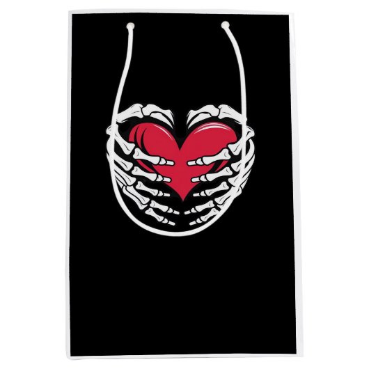 Hart in skeletale handen Klassiek Medium Cadeauzakje (Voorkant)