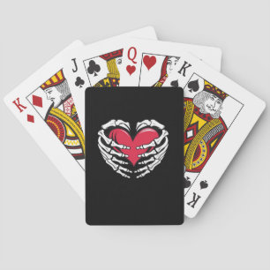 Hart in skeletale handen Klassiek Pokerkaarten