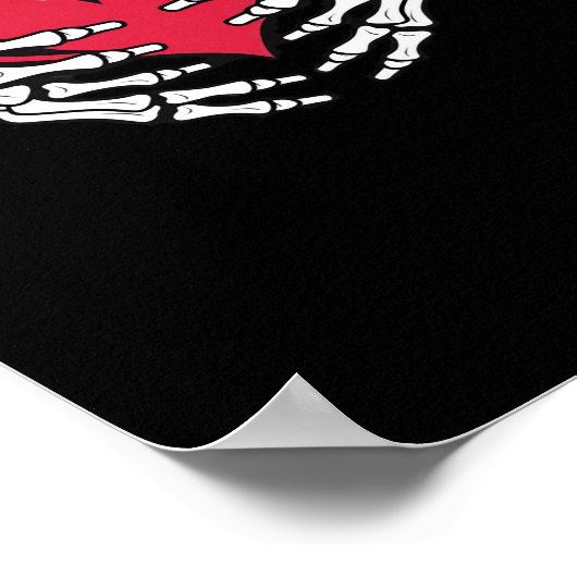 Hart in skeletale handen Klassiek Poster (Hoek)