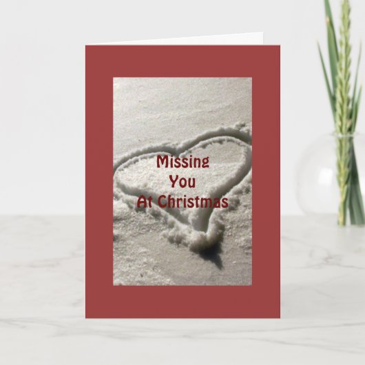 HART IN SNEEUW MISSING U BIJ CHRISTMAS FEESTDAGEN KAART (Voorkant)