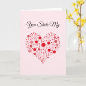 Hart in stippen kaart (Gele Bloem)