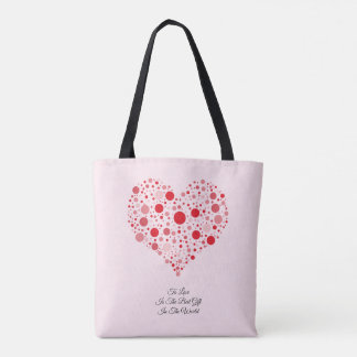 Hart in Stippen Tote Bag