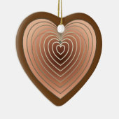 Hart in tinten bruine chocolade achtergrond keramisch ornament (Rechts)
