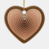Hart in tinten bruine chocolade achtergrond keramisch ornament (Achterkant)