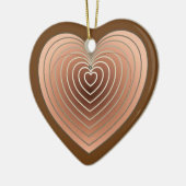 Hart in tinten bruine chocolade achtergrond keramisch ornament (Links)