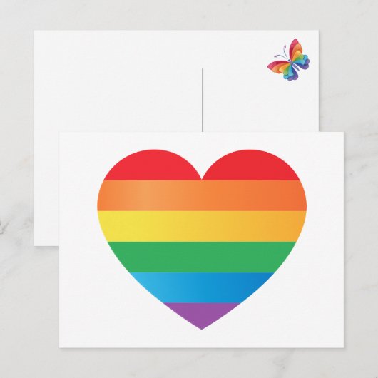 Hart in trotskleuren briefkaart (Voorkant / Achterkant)