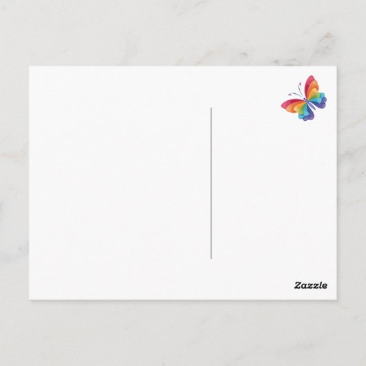 Hart in trotskleuren briefkaart (Achterkant)