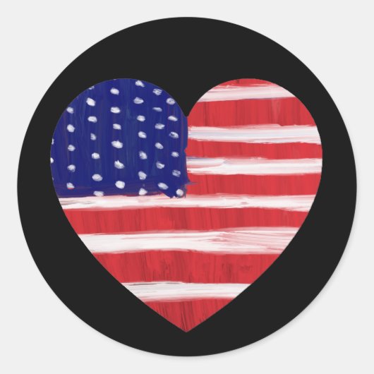 Hart in vlagkleuren ronde sticker (Voorkant)