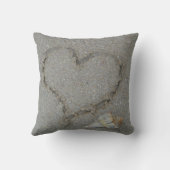 hart in zand met schelp kussen (Achterkant)