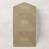 Hart In Zand Monogram Strand Trouwfeest All In One Uitnodiging (Buitenkant)